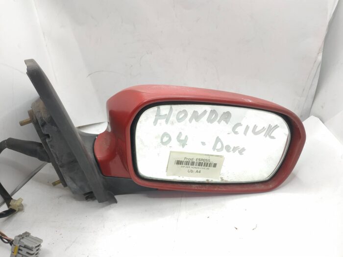Retrovisor completo eléctrico derecho Honda Civic 2004 rojo