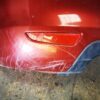 Paragolpes trasero Seat Ibiza III granate con spoiler inferior y luces matrícula