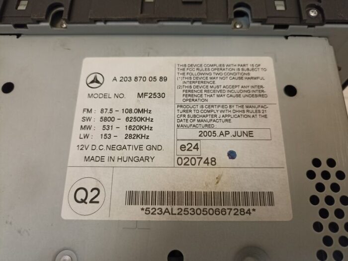 Sistema Audio Radio Cd Mercedes Clase C 2003