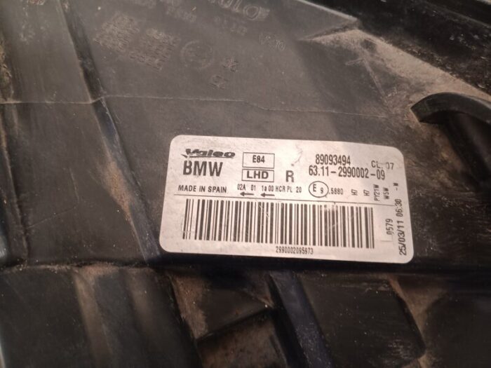 Faro derecho BMW X1 XDRIVE 18D (E84) 2011