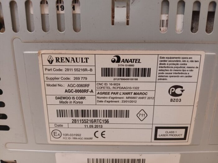Sistema audio / radio cd dacia sandero II 2014 con código